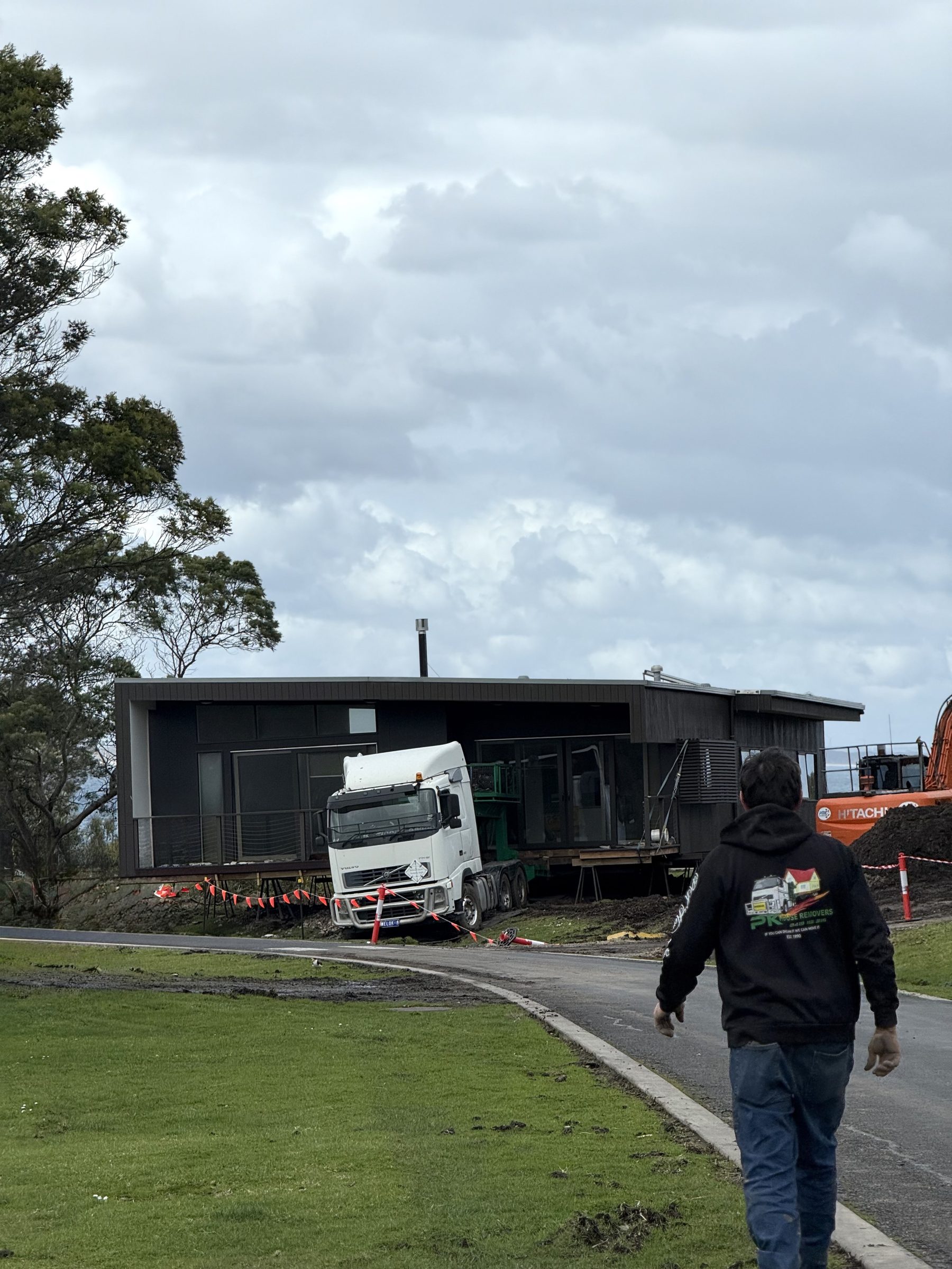 PK House Relocations crew moving a house near Inverloch